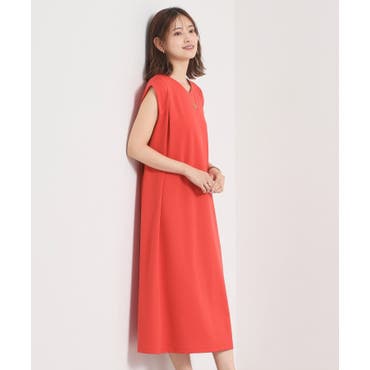 ワンピース 1020.339 フロントタックIラインワンピース【洗濯機洗い可/防シワ