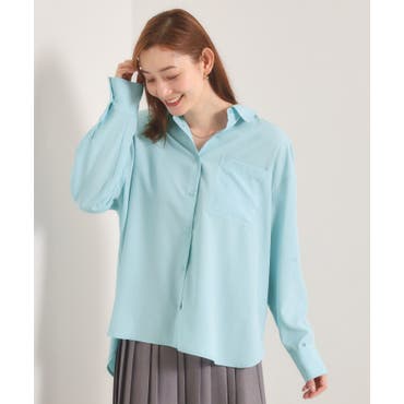 UVカット/吸水速乾 シャンブレーストレイプ 長袖ポロシャツ[品番