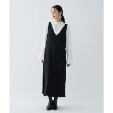 Vネックデザインジャンパースカート[品番：GERW0000268]｜GeeRA
