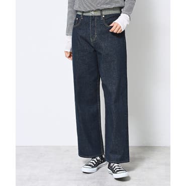 レオパード柄ロールアップワイドデニムパンツ 春 夏[品番