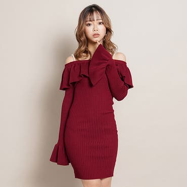 オフショルミニワンピース 韓国ファッション ハイウエスト[品番 ...
