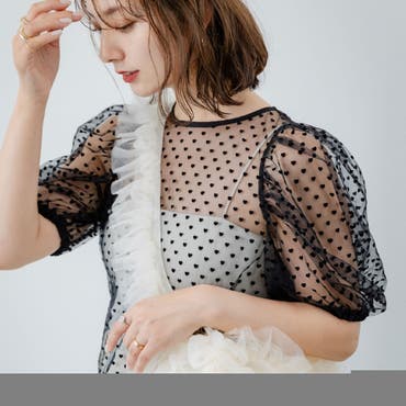 トップス　茶色水玉　F 新品　フォロー割-200円 ドット柄 タンクトップ レディース トップス 水玉 送料無料・(50