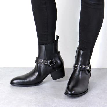 メンズ ストリート リングベルト ヒールブーツ ☆6836[品番