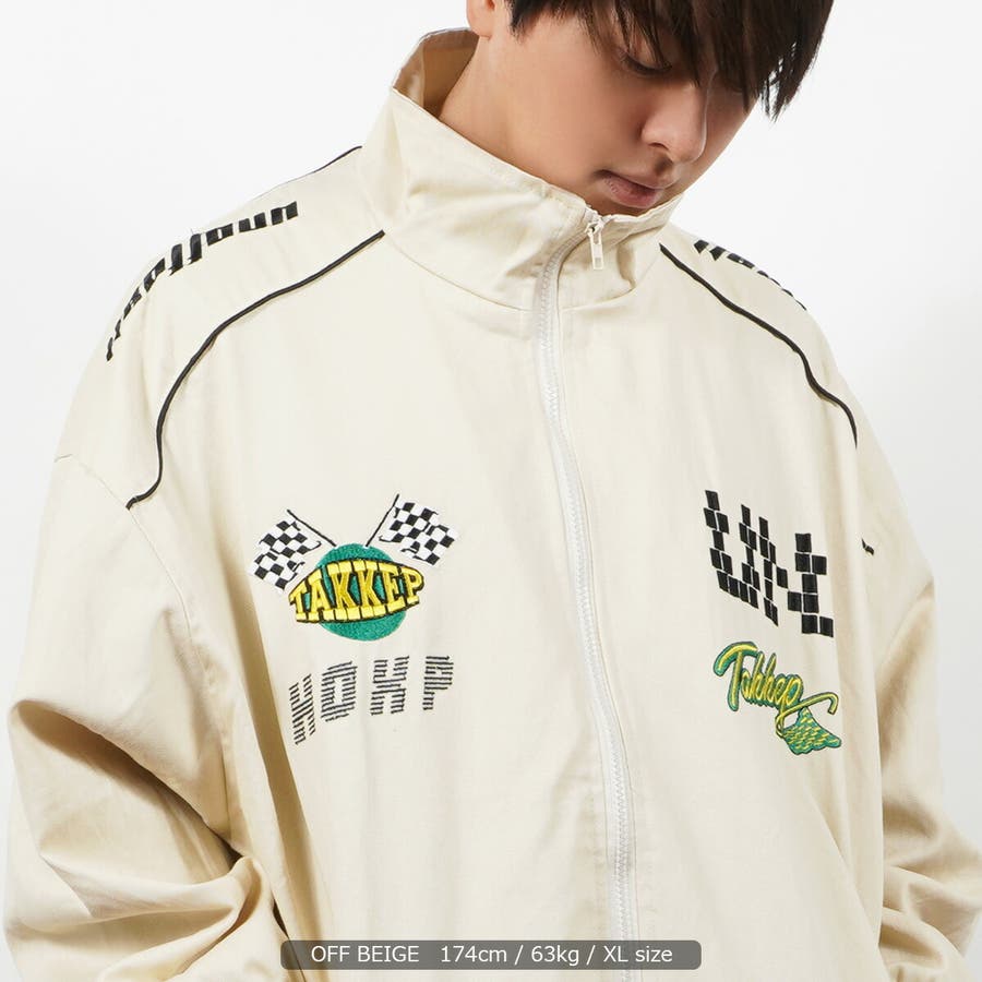 ◇ワッペンコラージュ レーシングジャケット◇ ブルゾン[品番 ◇ワッペンコラージュ レーシングジャケット◇ ブルゾン[品番