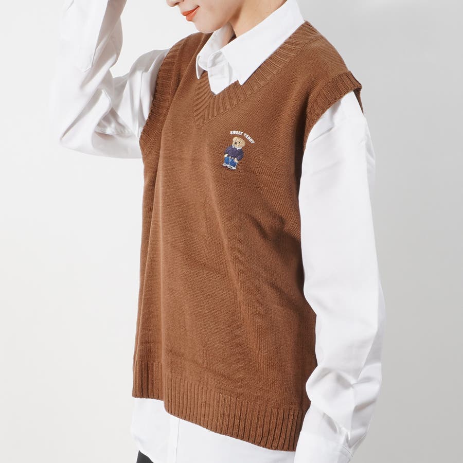 クマ ワンポイント刺繍 ニットベスト[品番：OCGW0002294]｜ONE 4 PREMIUM（ワンフォープレミアム  ）のメンズファッション通販｜SHOPLIST（ショップリスト）
