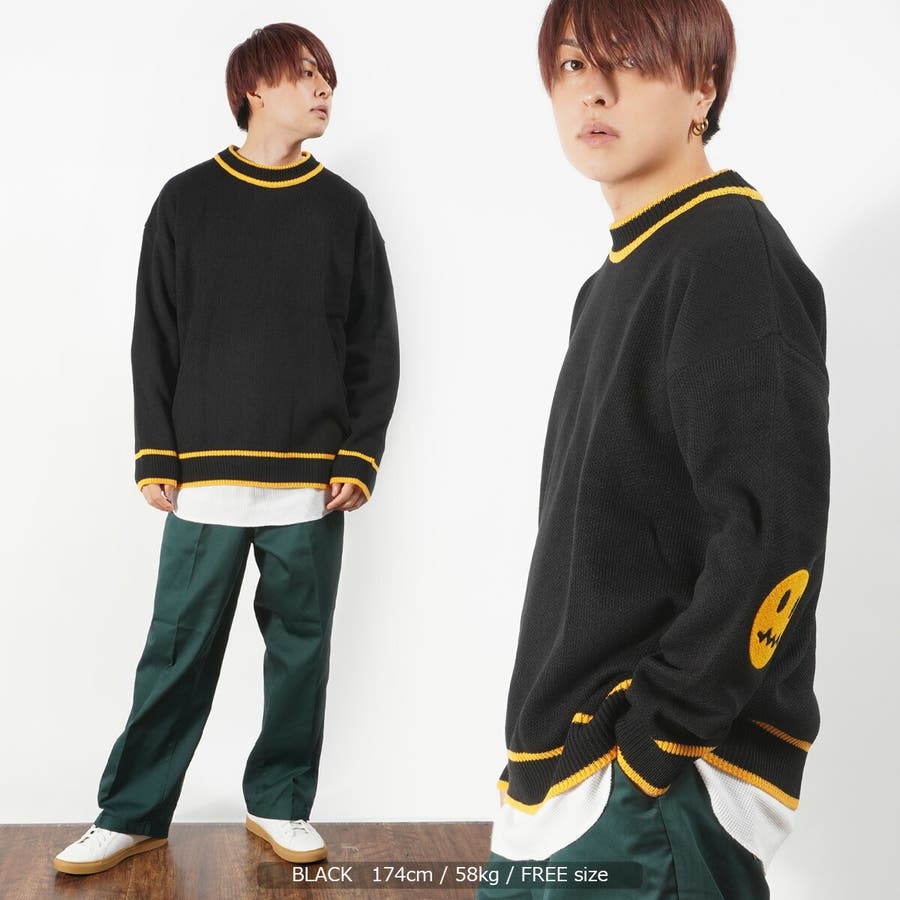 エルボーパッチ スマイリー ニット[品番：OCGW0002300]｜ONE 4 PREMIUM