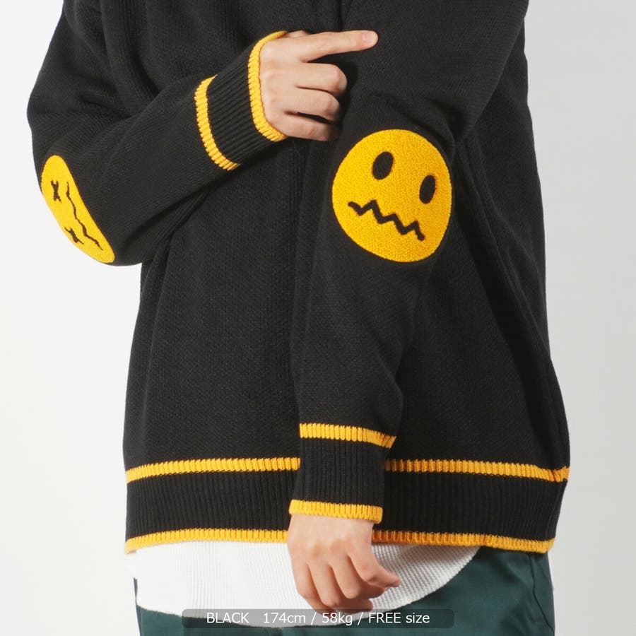 エルボーパッチ スマイリー ニット[品番：OCGW0002300]｜ONE 4 PREMIUM