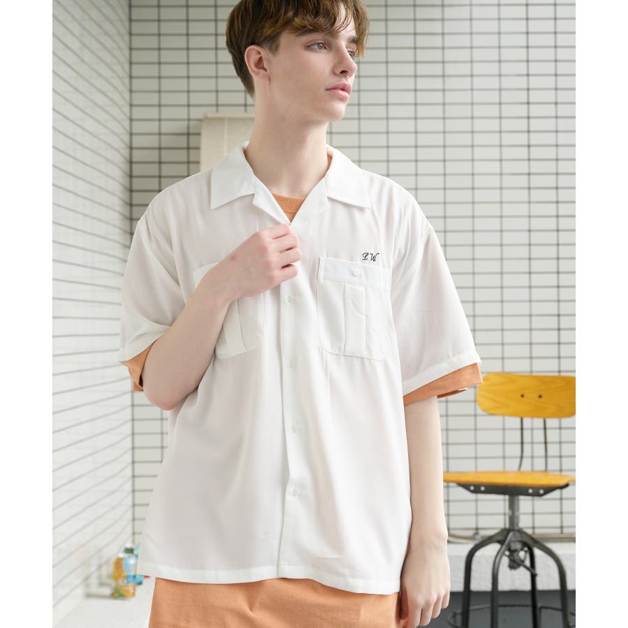 オープンカラー半袖シャツ メンズ シャツ[品番：EH000005550]｜8