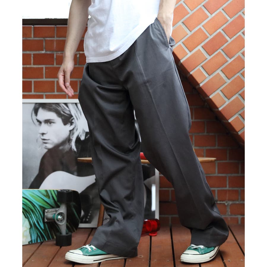 ツイルカラーワイドパンツ メンズ ワイドパンツ[品番
