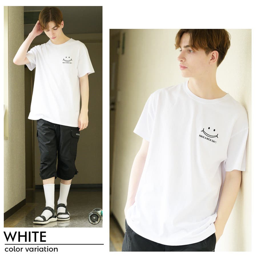 スマイル半袖Tシャツ メンズ 半袖[品番：EH000005535]｜8（eight
