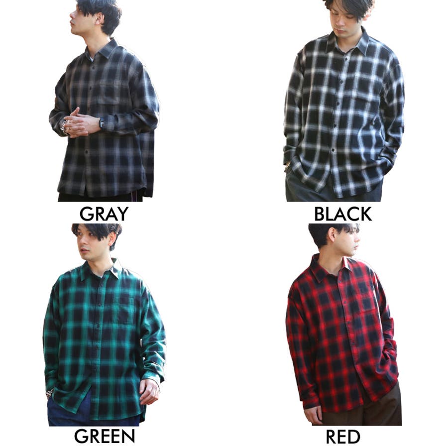 チェックロングオーバーシャツ 【新色9color】【オーバーサイズ