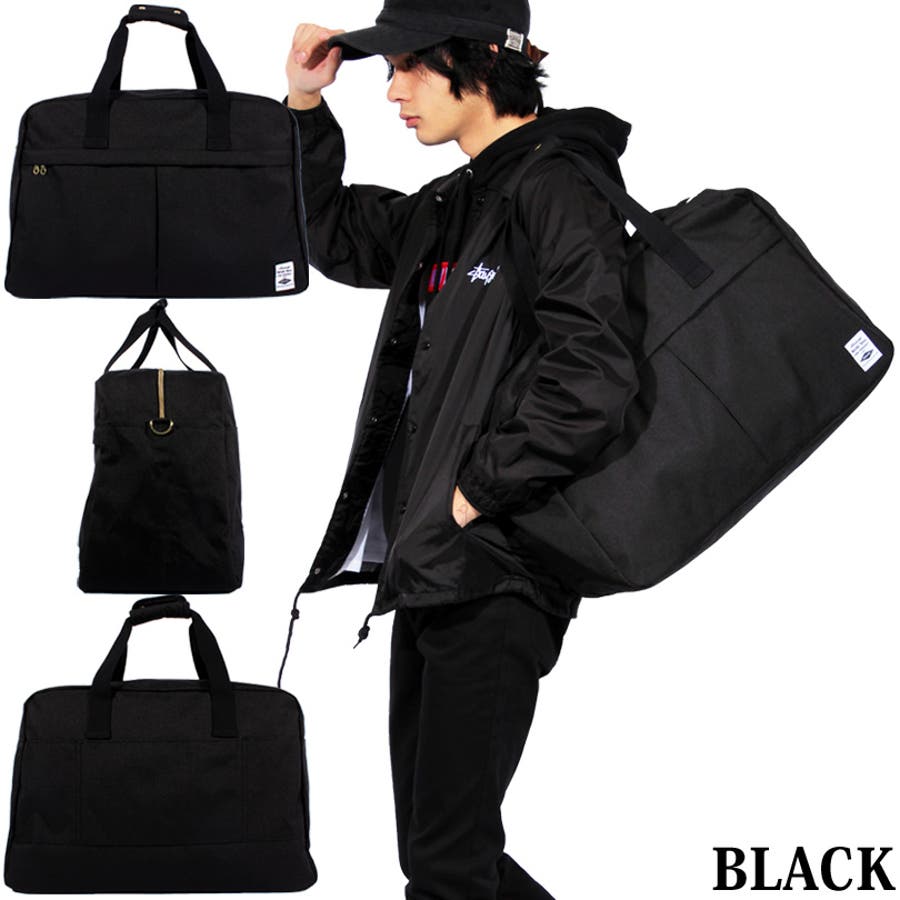 黒いナイロンボストンバッグ nk273-03.jpg