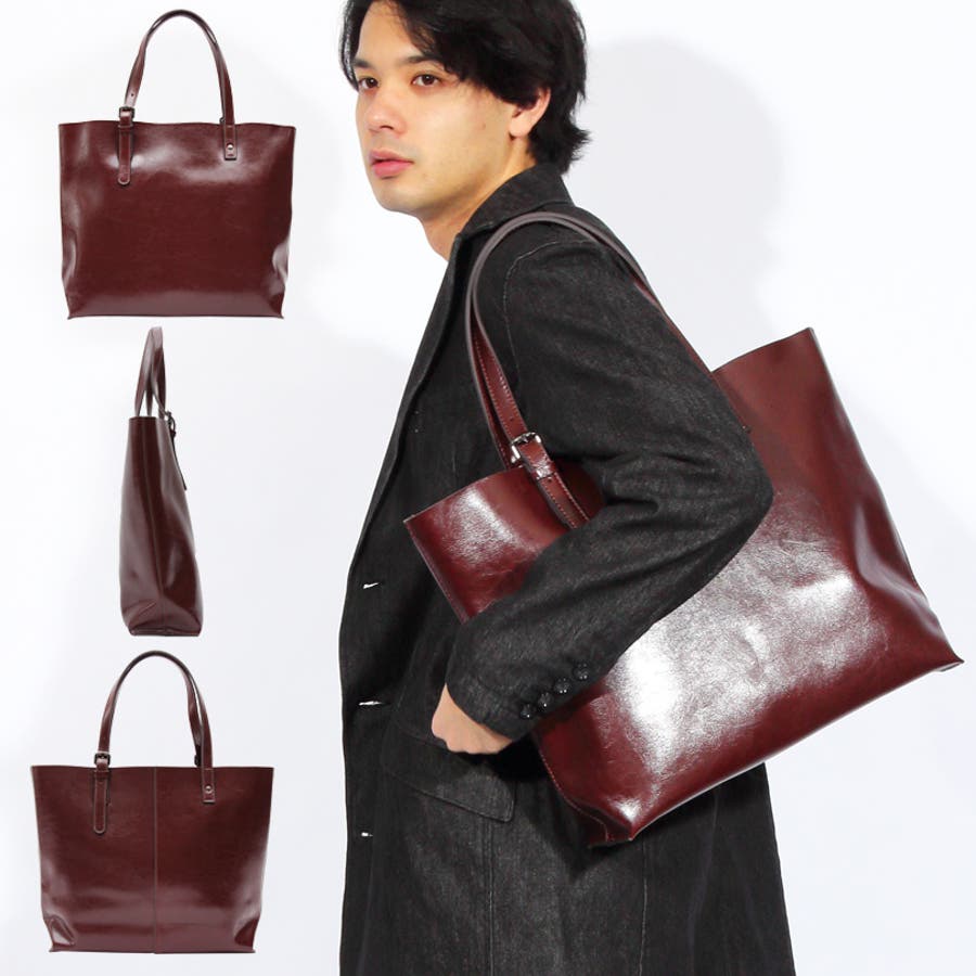 トートバッグ メンズ レザー[品番：EH000004886]｜8（eight