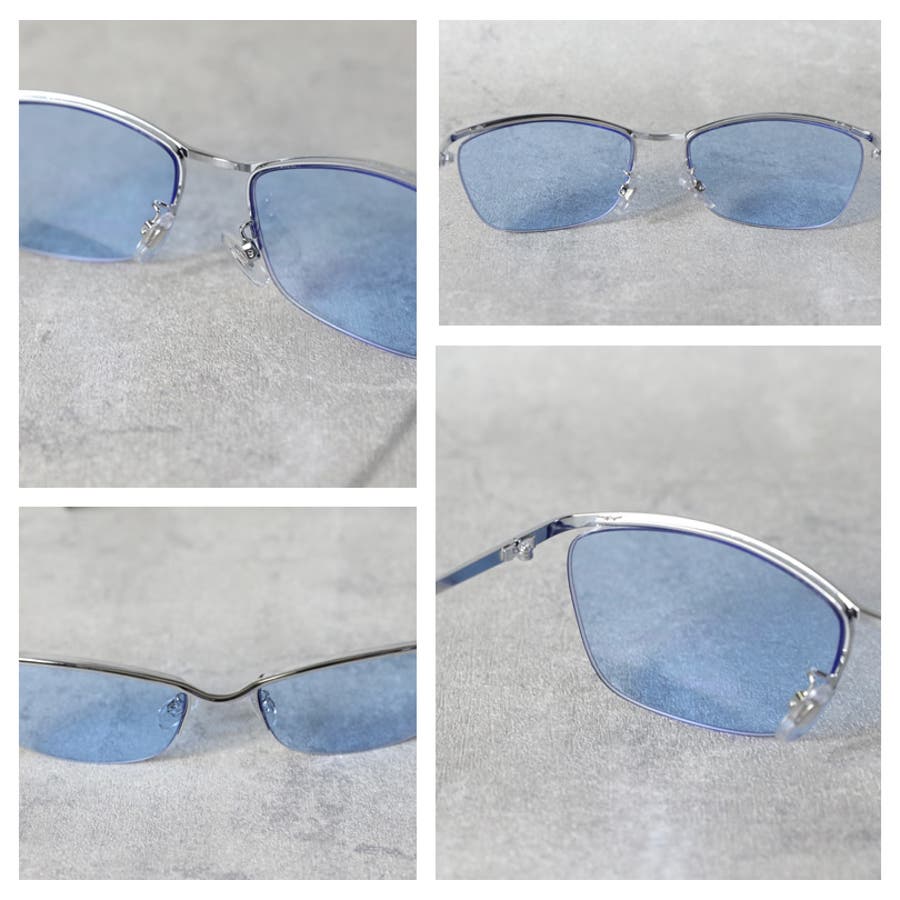 スクエアサングラス メンズ レディース メタルフレーム[品番