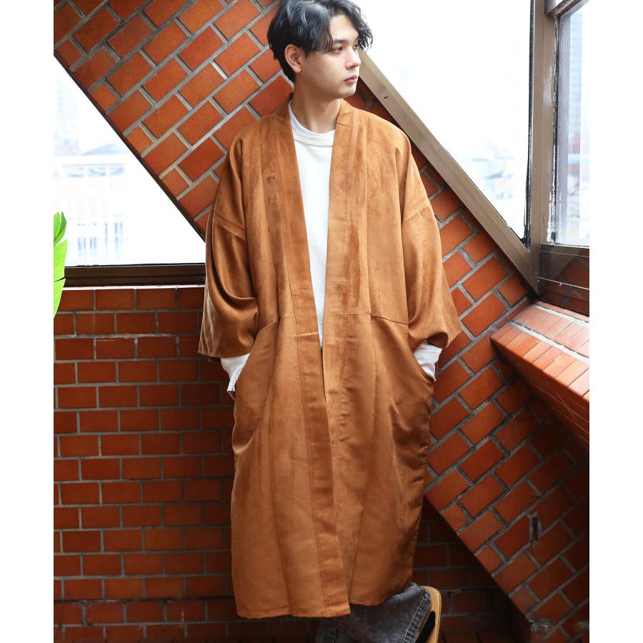 スウェード コート メンズ 羽織り 浴衣 和服 アウター [品番