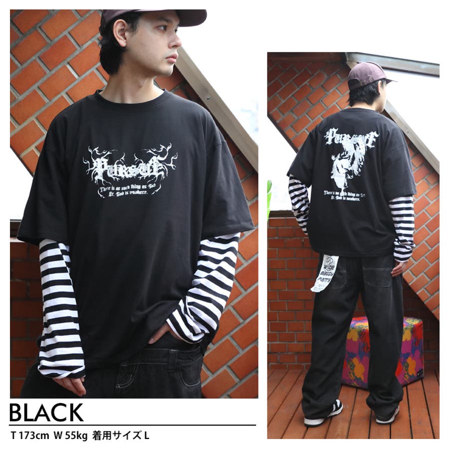 ボーダーロングTシャツ メンズ ロングTシャツ[品番：EH000005928]｜8