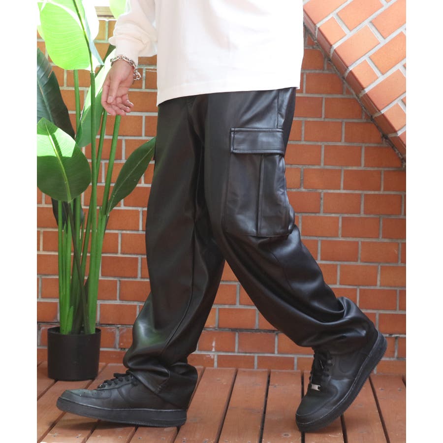 カーゴパンツ メンズ PUレザー[品番：EH000006072]｜8（eight