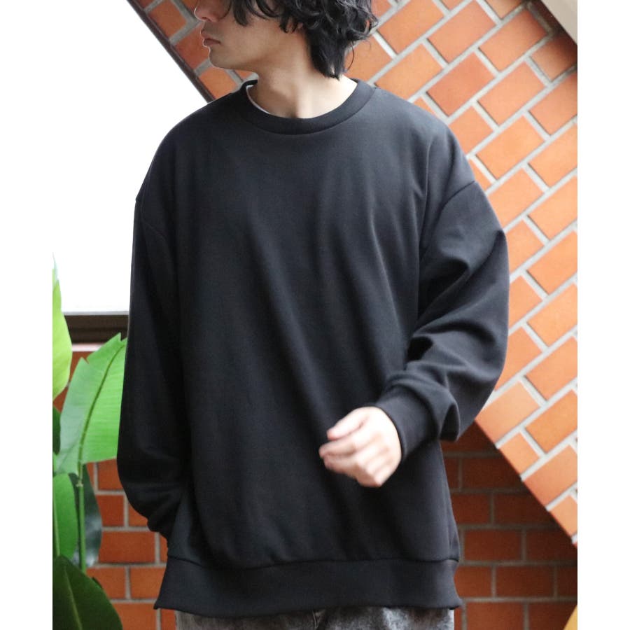 サイドZIPクルーネック スウェット メンズ トレーナー[品番