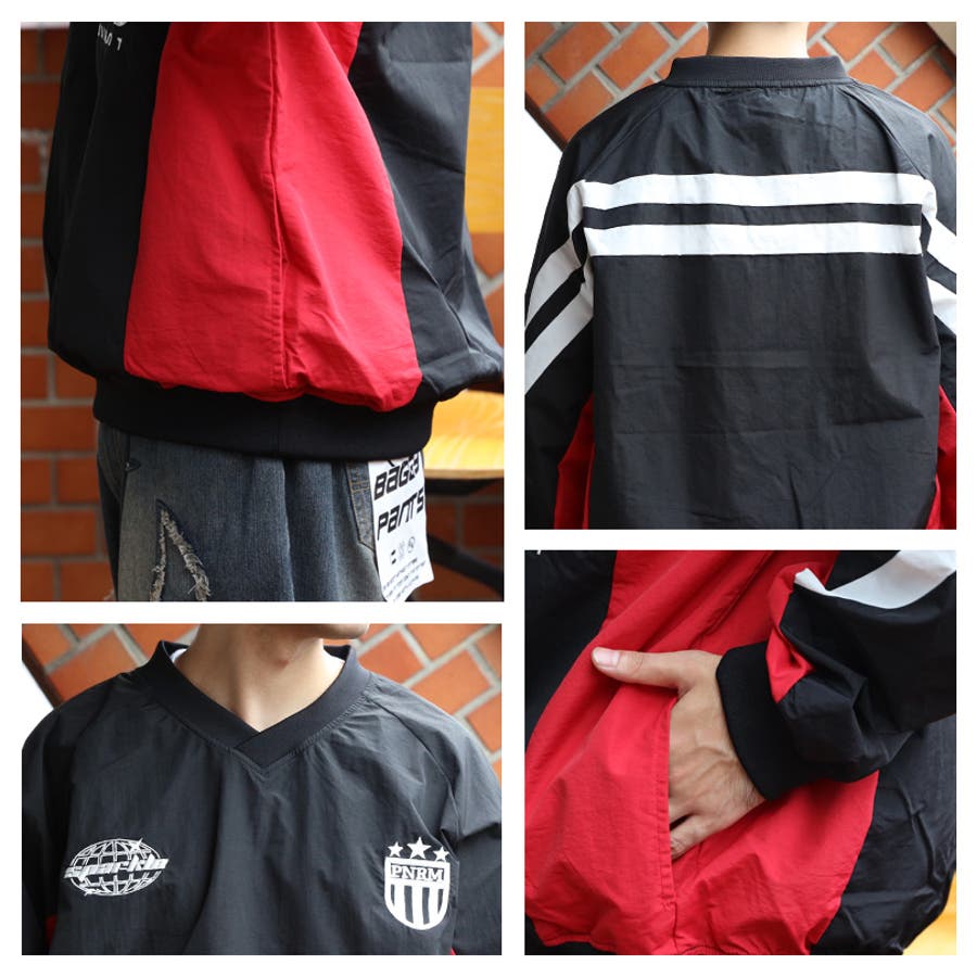 ユニホーム風 ナイロンプルオーバー メンズ レディース ストリート