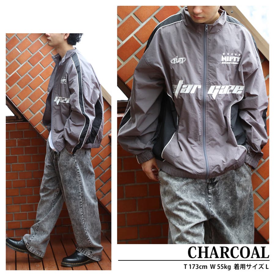 ナイロンパイピングブルゾン メンズ ストリート ジャケット [品番