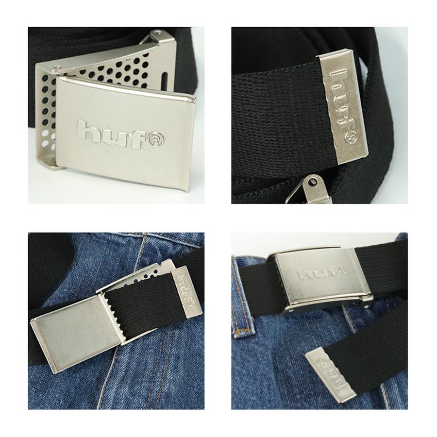 huf ブラック レザーベルト HUF（ハフ）の「NORTON LEATHER BELT / HUF ハフ レザーベルト（ベルト