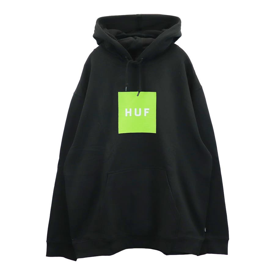 HUF ロゴプリント パーカー 黒 Lサイズ HUF ハフ パーカー [品番