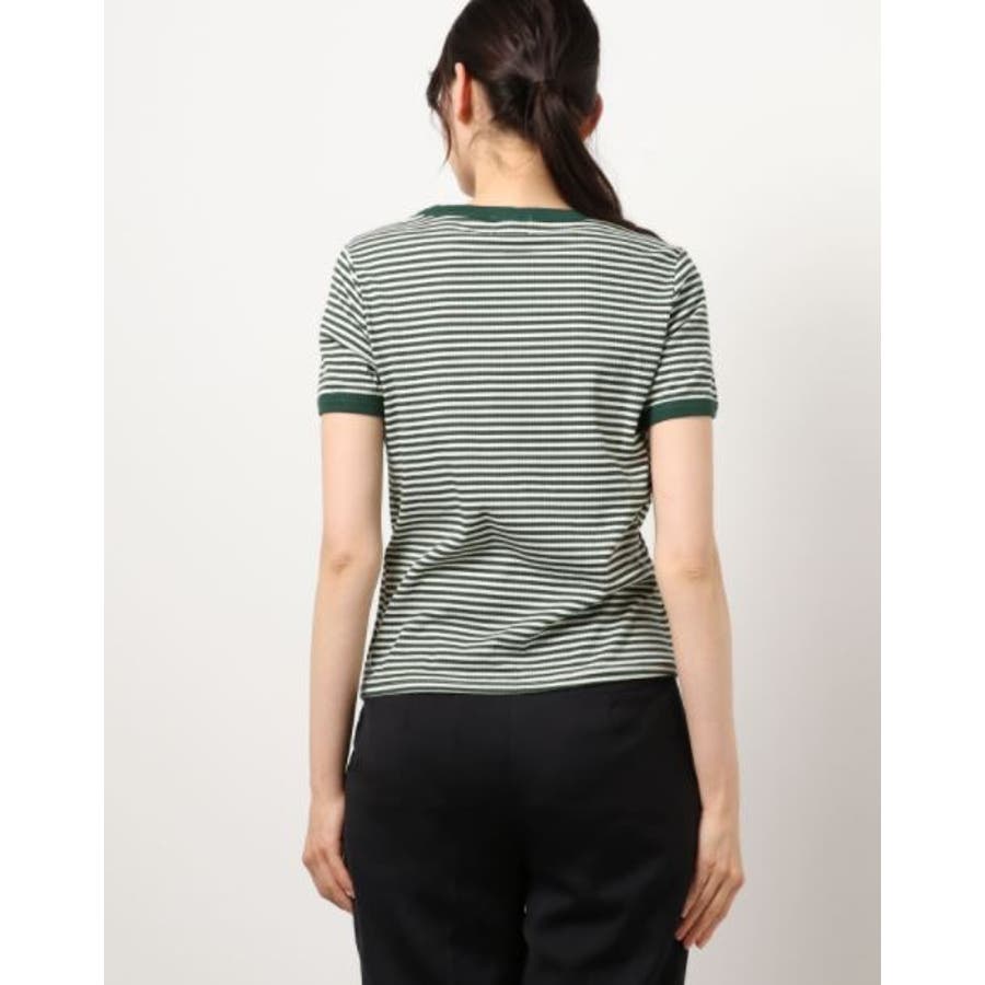 配色パイピングカットソーボーダーTee(半袖）[品番：ABIW0000853