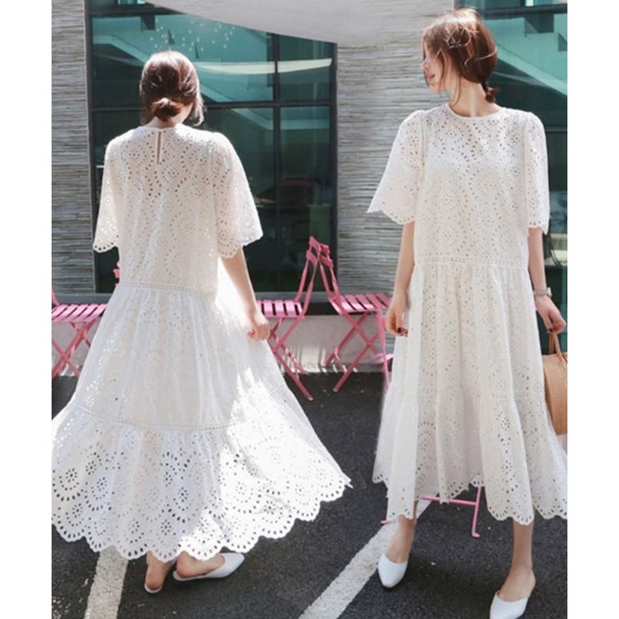 カットワークレースワンピース[品番：ABIW0000157]｜Diosfront