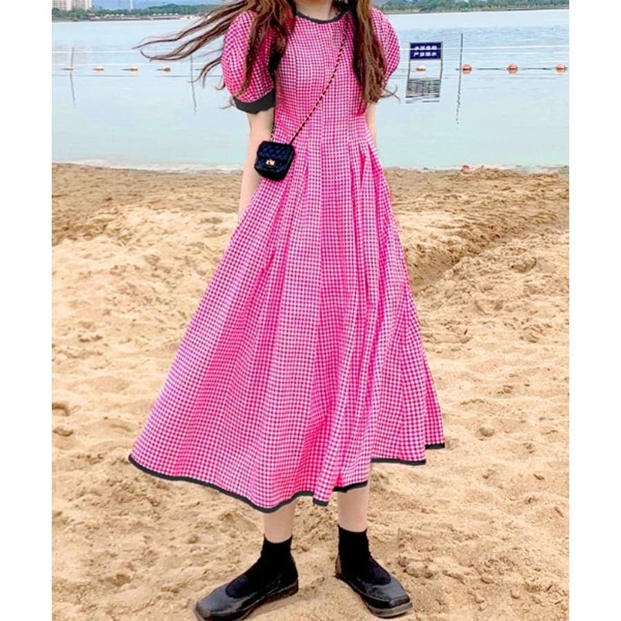 checkアンサンブルロングスリーブワンピース checkアンサンブルロングスリーブワンピース グレー