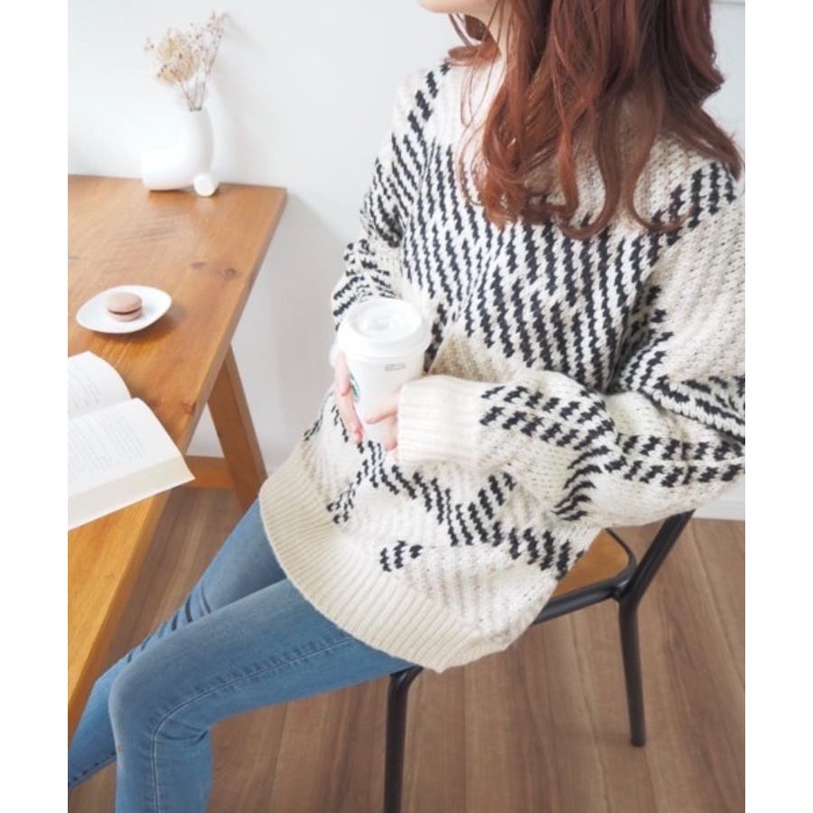【公式サイト】正規ブランド品通販 配色ニットジャガードチェックプルオーバー[品番：ABIW0001349 トップス