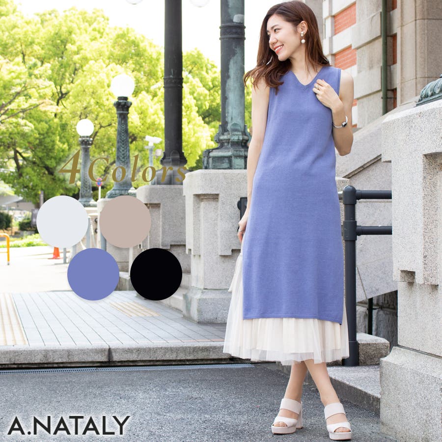 ベルト付きノースリワンピ 品番 Actw A Nataly アナタリー のレディースファッション通販 Shoplist ショップリスト
