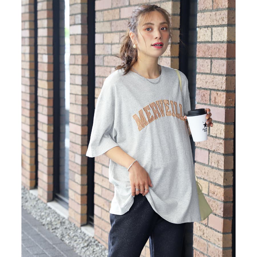 サテンパッチワークビッグTシャツ 半袖 オーバーサイズ[品番：ADEW0000643]｜ad  thie（アドティエ）のレディースファッション通販｜SHOPLIST（ショップリスト）