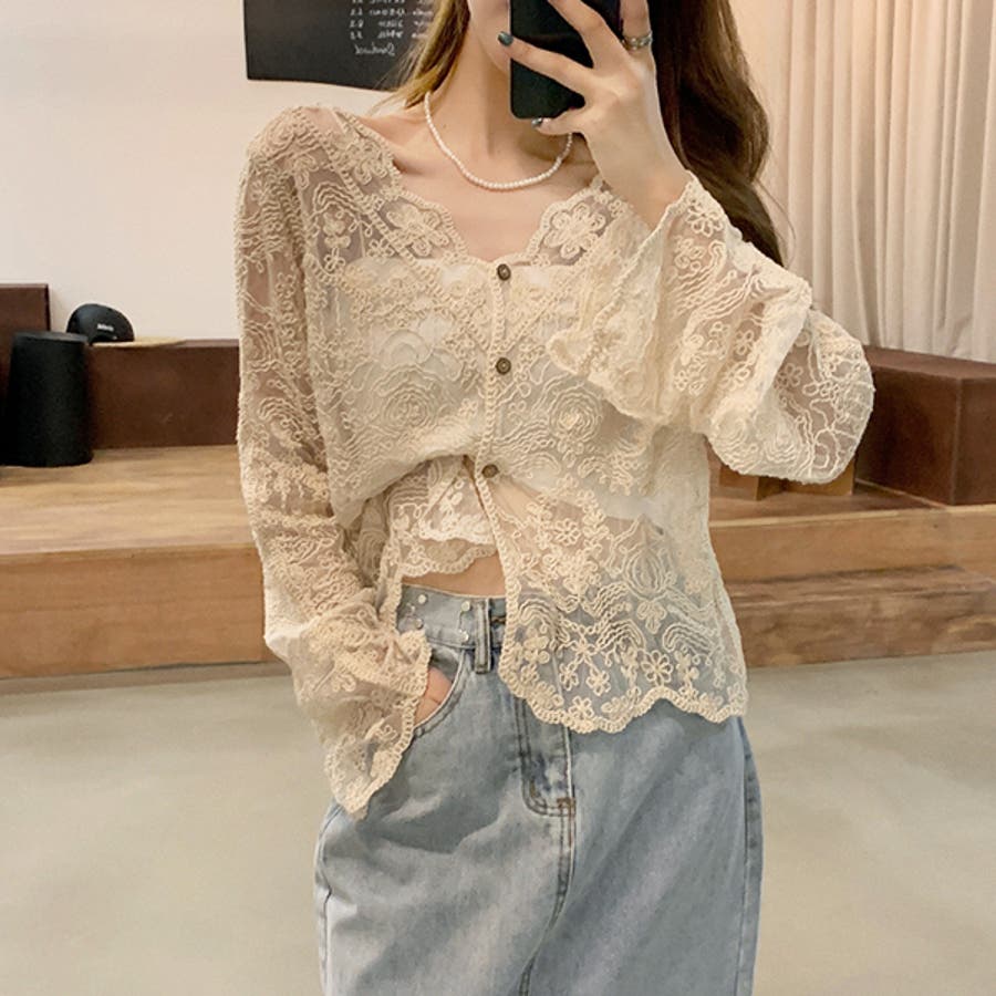 花柄刺繍レース ショートカーディガン[品番：ADEW0003624]｜ad thie（アドティエ）のレディース ファッション通販｜SHOPLIST（ショップリスト）