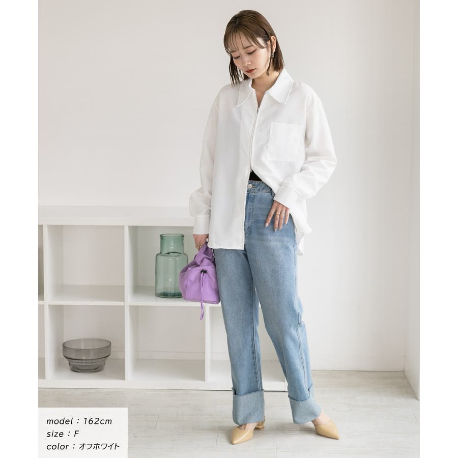 ポケット付き ダブルジップシャツ[品番：ADEW0004345]｜ad thie