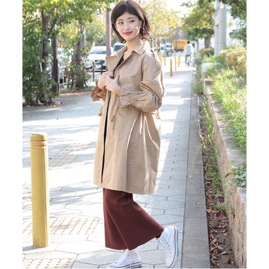 細見えデザイン ウエスト絞り袖シャーリングトレンチコート 春 夏 品番 Adew Ad Thie アドティエ のレディースファッション通販 Shoplist ショップリスト