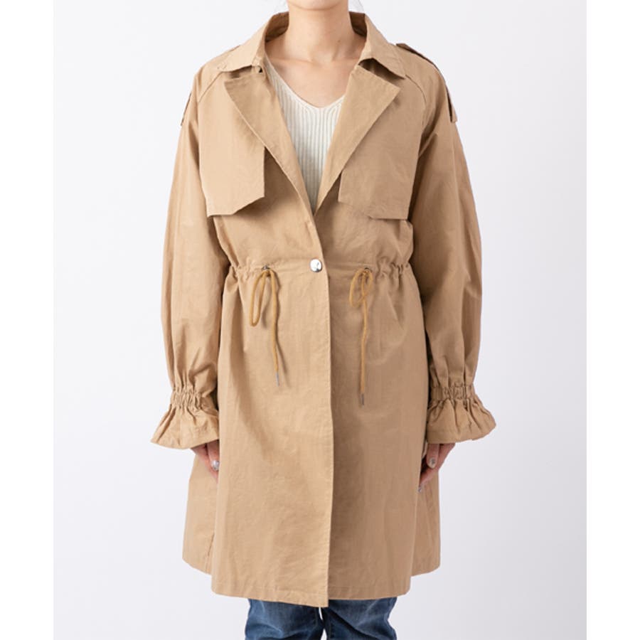 細見えデザイン ウエスト絞り袖シャーリングトレンチコート 春 夏 品番 Adew Ad Thie アドティエ のレディースファッション通販 Shoplist ショップリスト