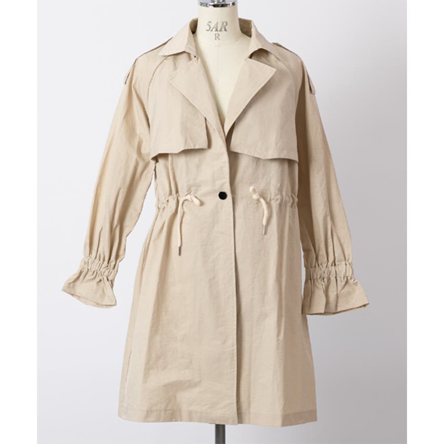 細見えデザイン ウエスト絞り袖シャーリングトレンチコート 春 夏 品番 Adew Ad Thie アドティエ のレディースファッション通販 Shoplist ショップリスト