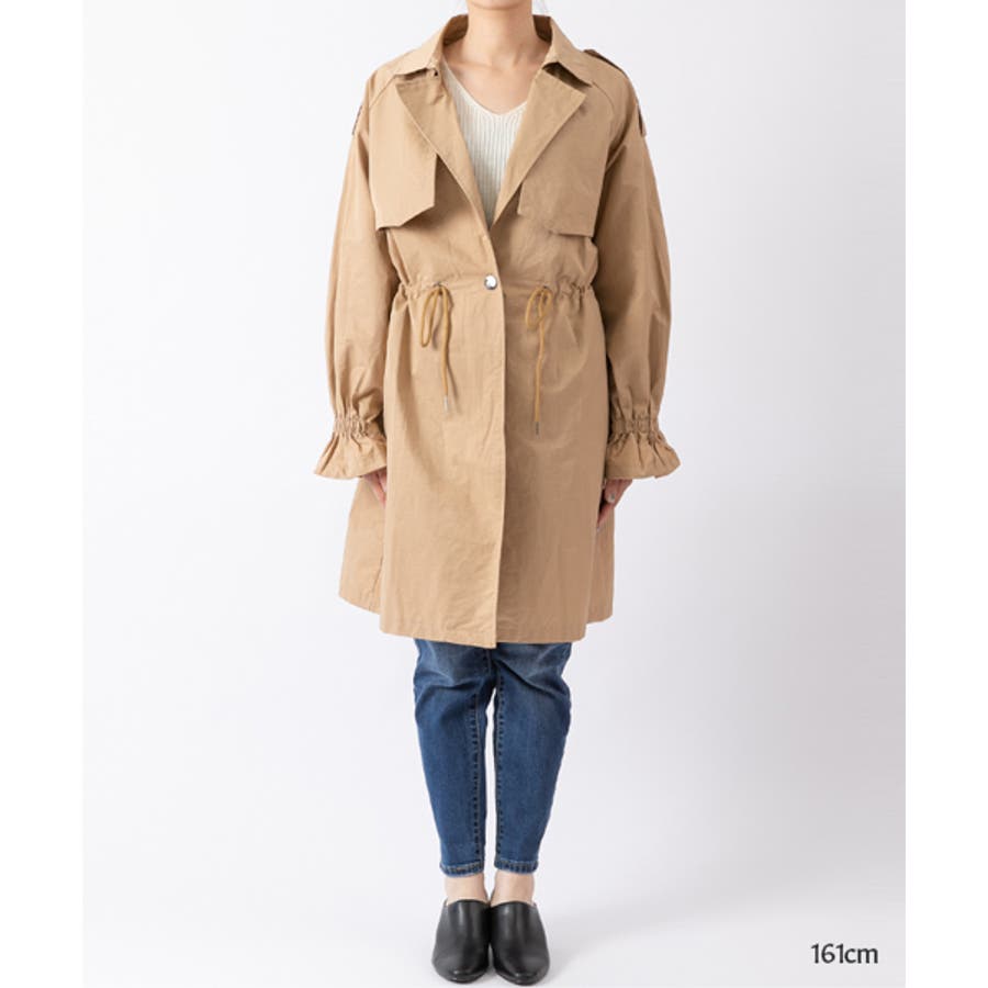 細見えデザイン ウエスト絞り袖シャーリングトレンチコート 春 夏 品番 Adew Ad Thie アドティエ のレディースファッション通販 Shoplist ショップリスト