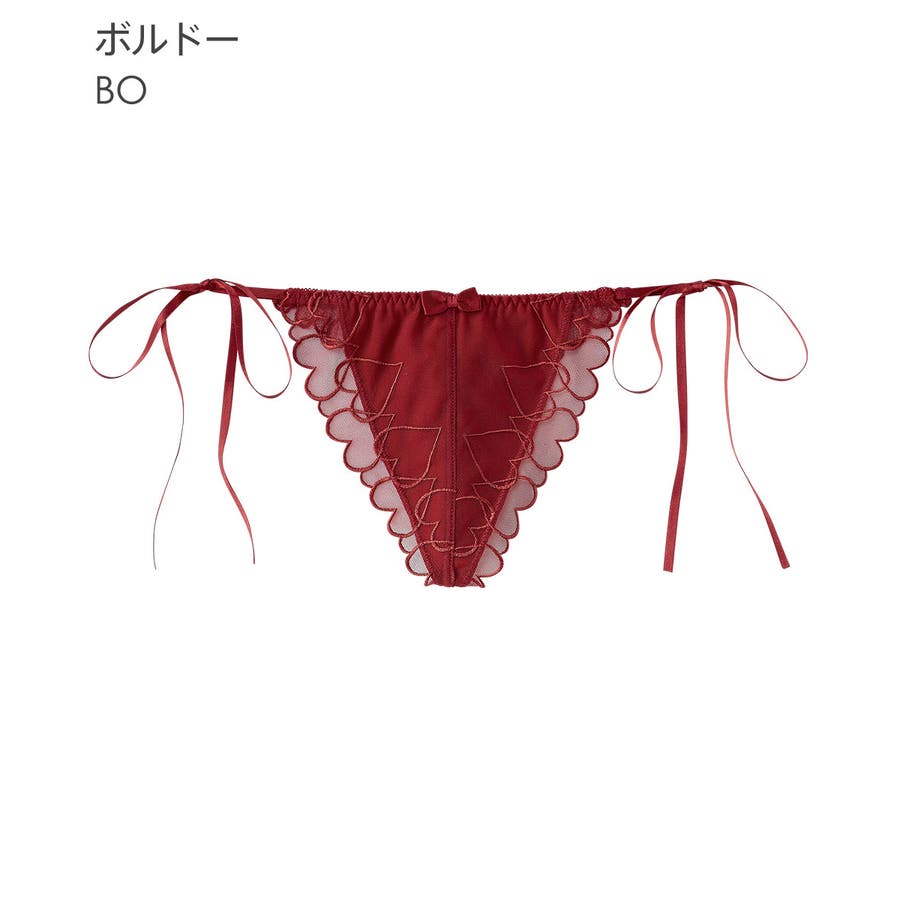 ハート刺繍 ひも Tバックショーツ[品番：SK000009579]｜aimerfeel