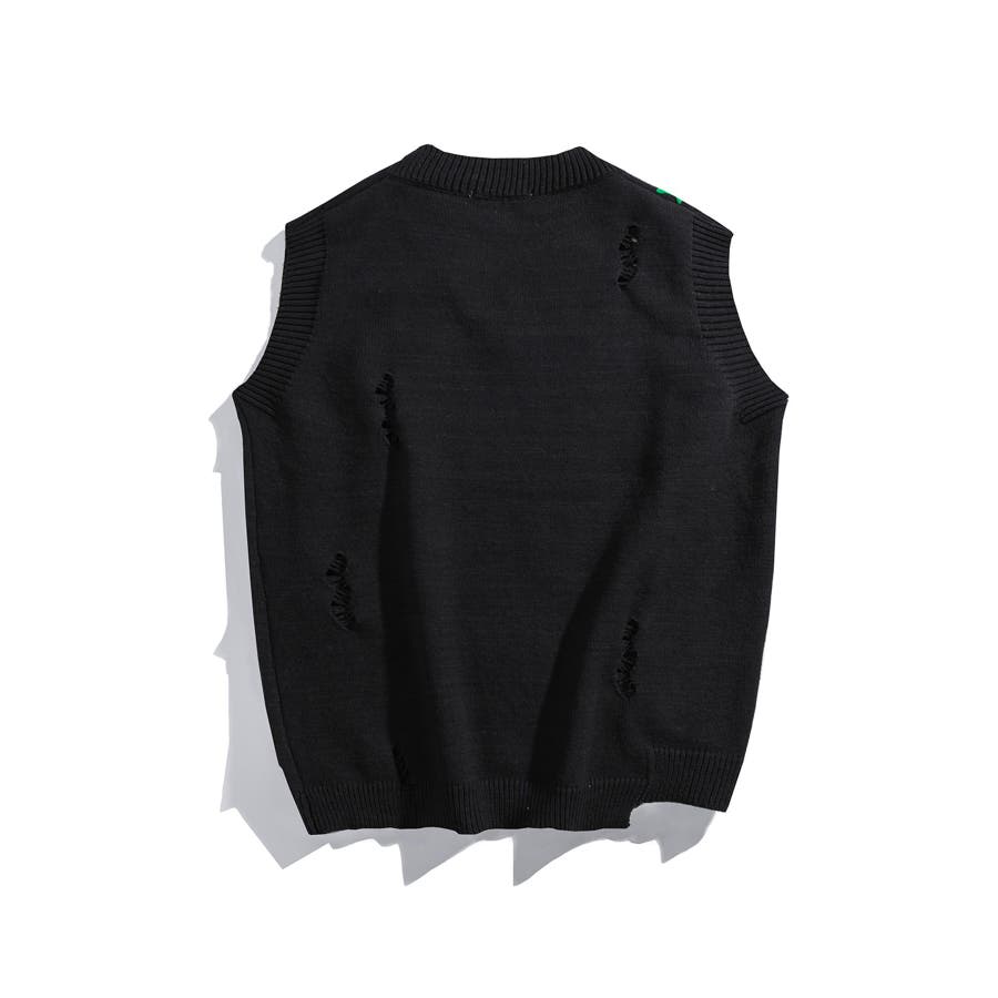 新品 NAMACHEKO ELMET ダメージ 加工 Vネック ニット 【公式通販】