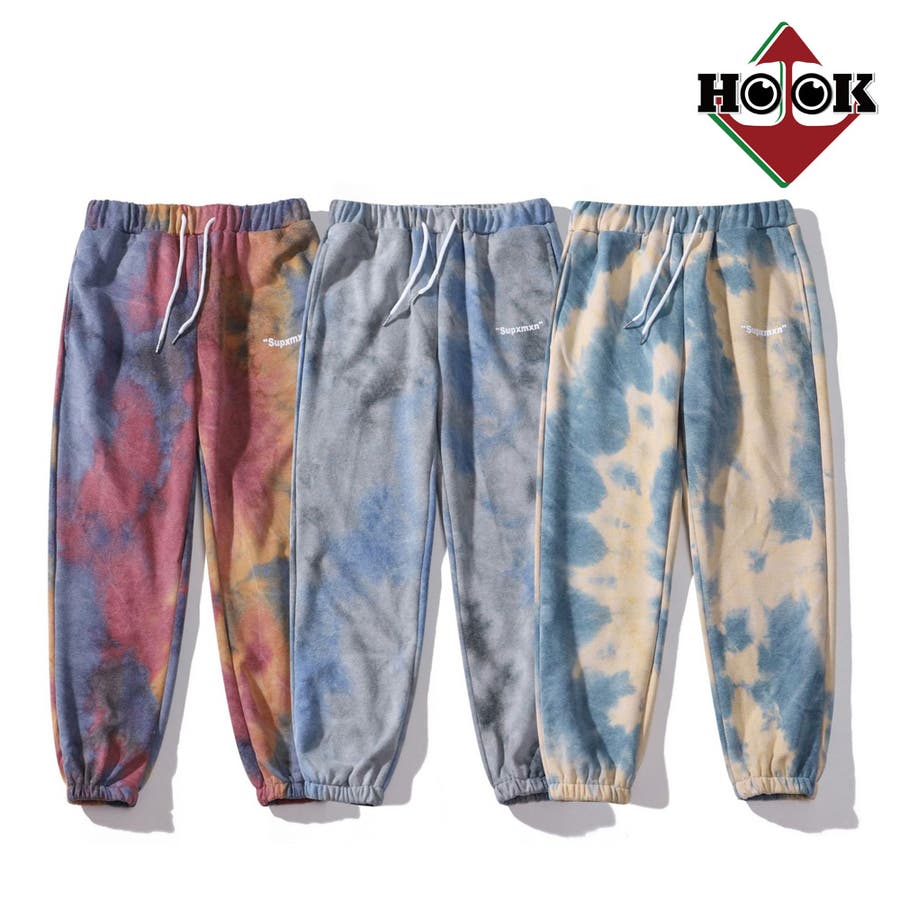 HOOK 人気商品 個性派タイダイ染めスウェットパンツ[品番：XT000004566
