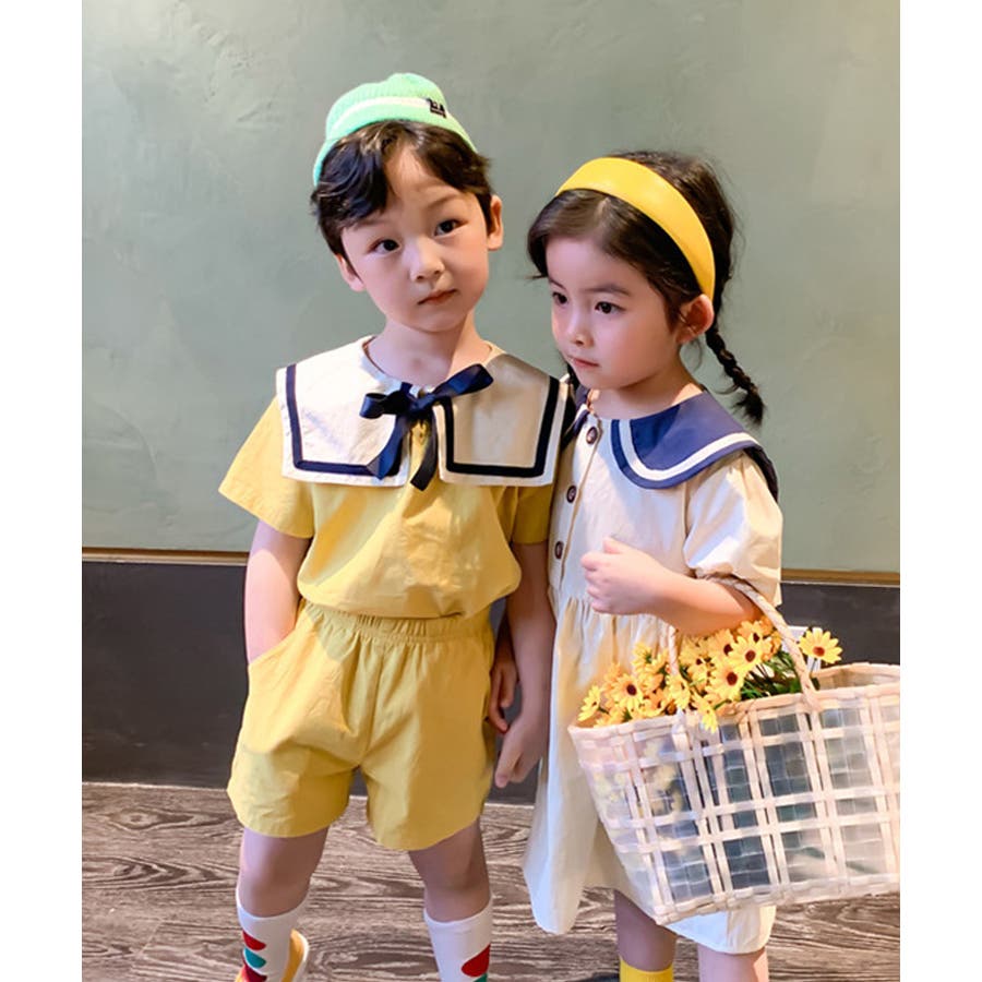familiar セーラーカラー ワンピース 100・110cm セット 姉妹 familiar セーラーカラー ワンピース 100・110cm セット 姉妹