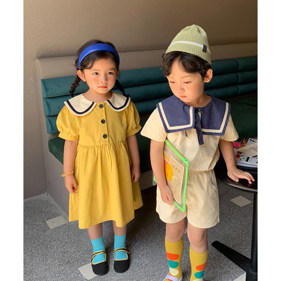 familiar セーラーカラー ワンピース 100・110cm セット 姉妹 familiar セーラーカラー ワンピース 100・110cm セット 姉妹