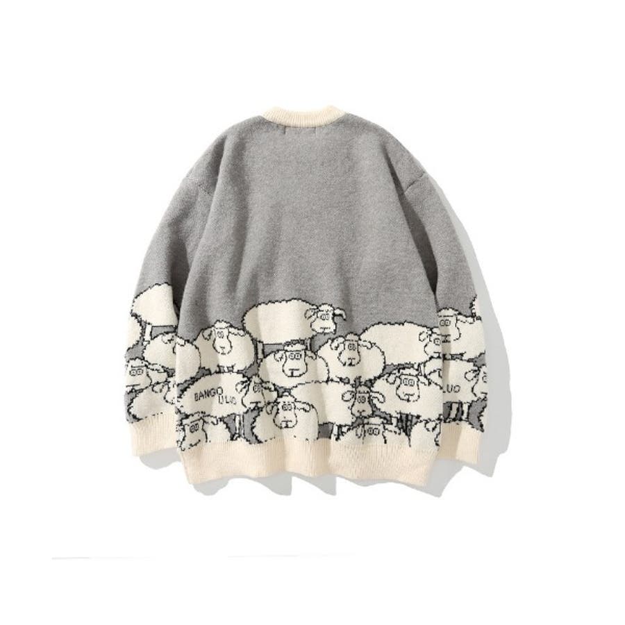 BANANAREPUBLIC【S】ニット　ブラック　羊毛100% 薄手 HOOK新作 個性派 羊柄薄手ニット[品番：XT000004520]｜HOOK