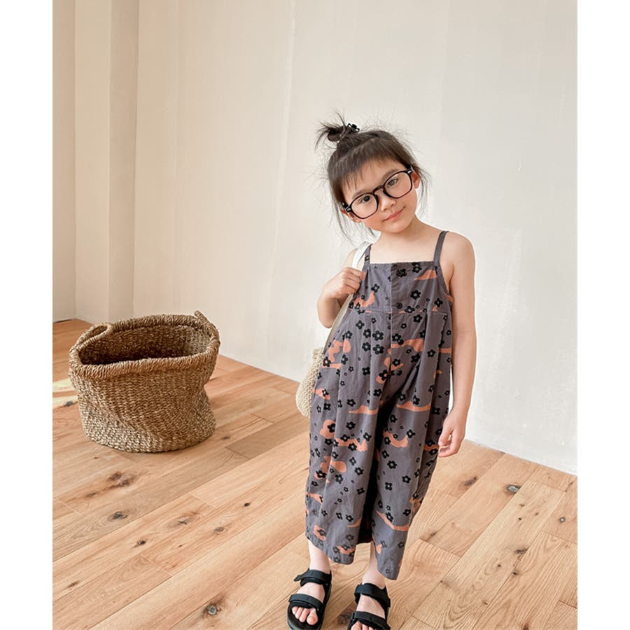 韓国子供服 プリント7分丈サロペット キッズ[品番：XT000009384]｜aimoha kids（アイモハキッズ）のキッズ ファッション通販｜SHOPLIST（ショップリスト）