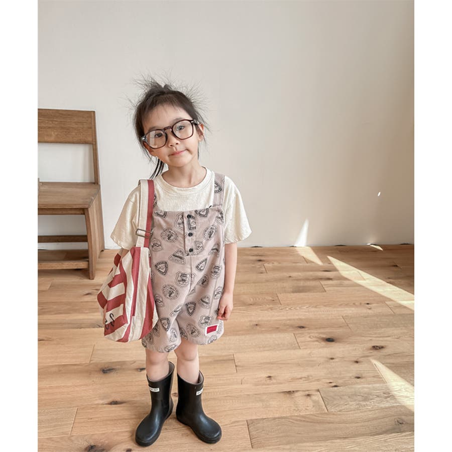 韓国子供服 アメカジ総柄サロペット サロペット[品番：XT000009402]｜aimoha kids（アイモハキッズ）のキッズ ファッション通販｜SHOPLIST（ショップリスト）