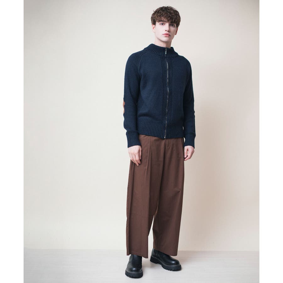 aimoha MENS/エルボーパッチ ハーフジッパーセーター[品番