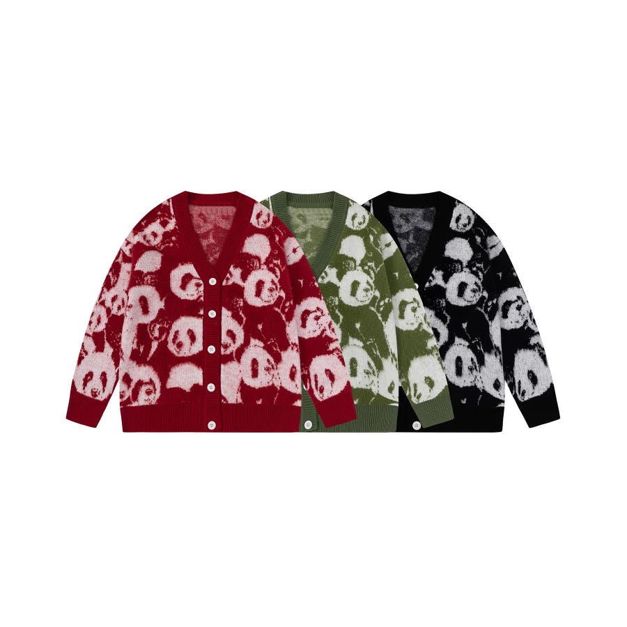 HOOK】パンダ総柄ニットカーディガン【AW】[品番：XT000010417]｜HOOK