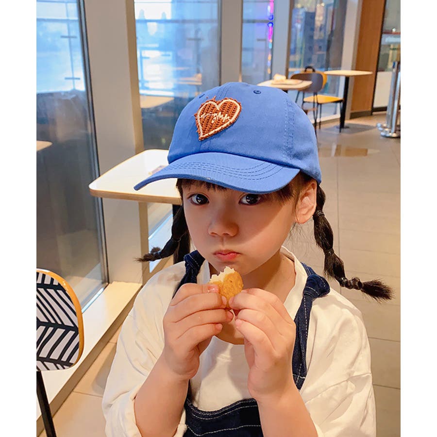 aimoha-KIDS-】韓国子供服 ハート刺繍キャップ[品番：XT000010305