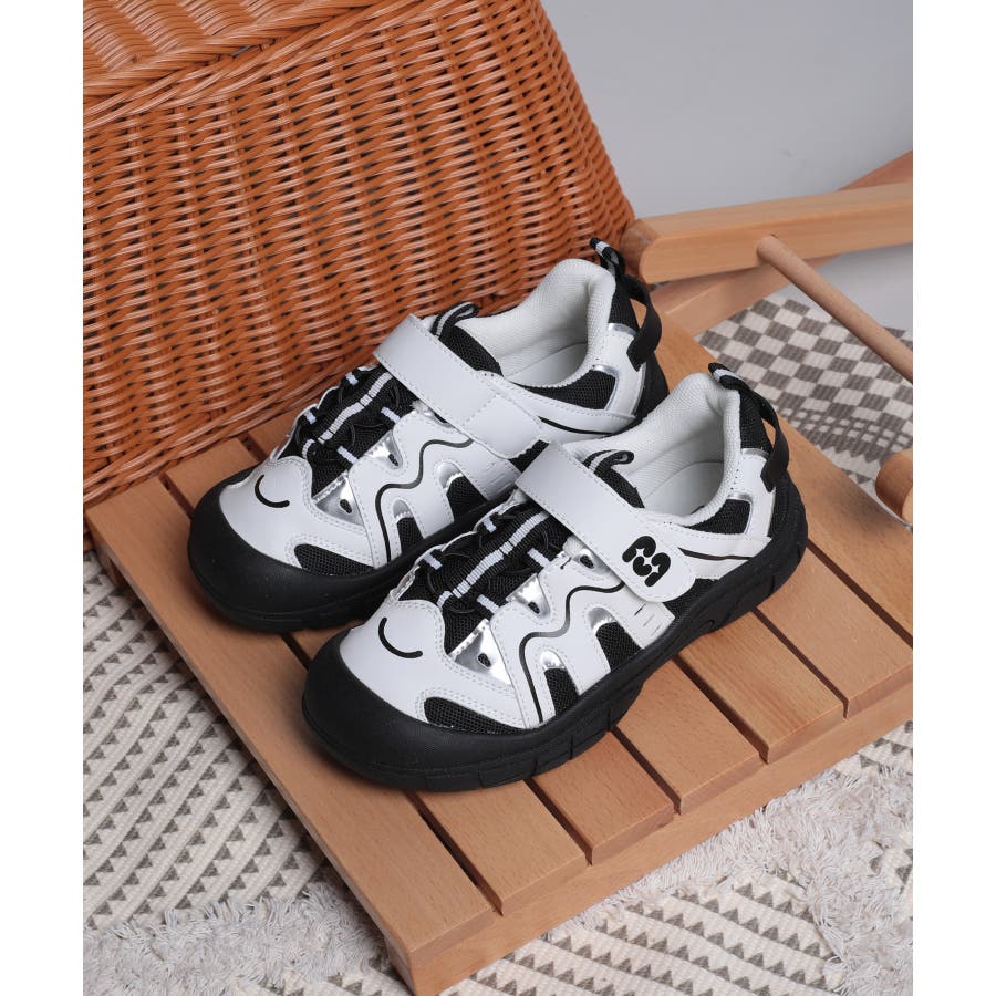 shoes365】子供用多層パッチワークデザインスニーカー[品番